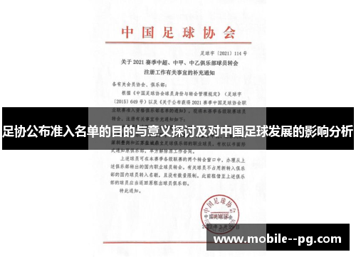 足协公布准入名单的目的与意义探讨及对中国足球发展的影响分析